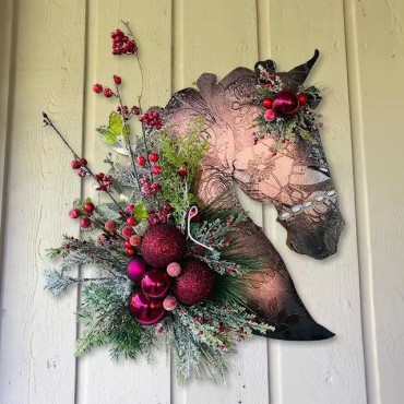 Horsehead wreath Christmas wreath Christmas decorations Horsehead band Christmas ball wreath