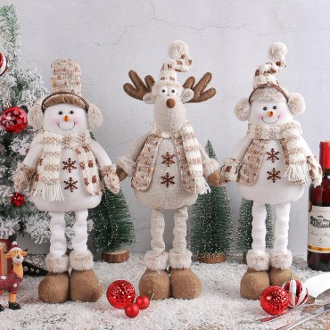 Wholesale of Christmas snowman telescopic dolls by manufacturers, new knitted elk dolls, holiday window display, scene decoration, and ornaments