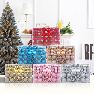 Christmas gift box decoration ball pendant DIY Christmas tree hanging ball pendant party colored ball pendant Christmas ball set