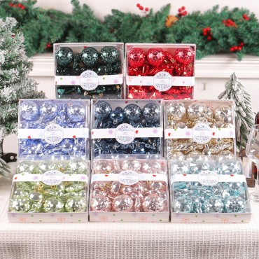 Wholesale of 28PCS Christmas Ball Gift Boxes 2023 Cross border New Christmas Tree Decoration Pendant with Multiple Colors to Choose from