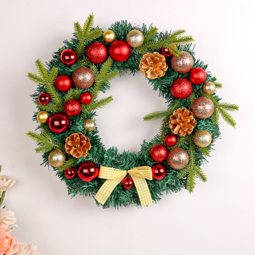 2024 Christmas decorations, pine cones, Christmas balls, flower wreaths, plaid bows, flower wreaths, home atmosphere decoration supplies