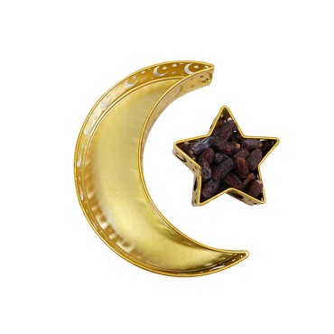 New Muslim Eid Holiday  Food Plate Pallet Iron Art Moon Star Home Moon Tableware Decoration