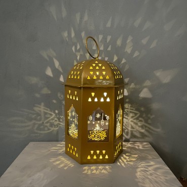 Lighting Decoration Ramadan Lamp Eid Iron Wind Lantern Craft Lantern Islamic led lamp Decorative lantern