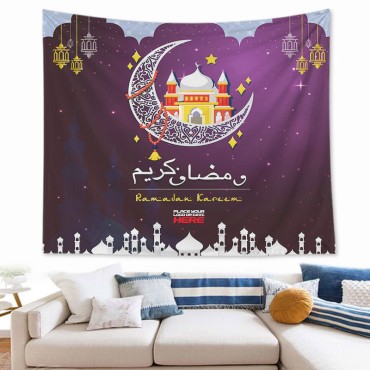 73*95cm Ramadan thin Background Decoration Eid Mubarak Decoration Islamic Muslim Party Wall Tapestry Cloth