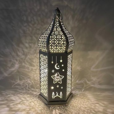 Eid Festival Storm Lantern Hang Led Lamp Decorative Ramadan Iron Ornaments