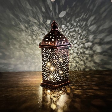 Eid Mubarak Iron Wind Lamp Ramadan Kreem Decoration Led Eid Decorative Light For Home Muslim Arab Hanging Ramadan Lantern