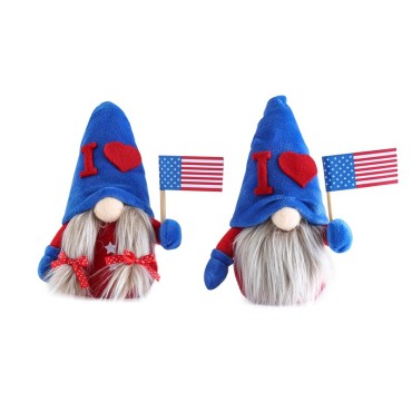 New Design Independence Day Decorative Sitting Dolls Old Dwarf Household Decorations Stuffed Toy for Kids Gift