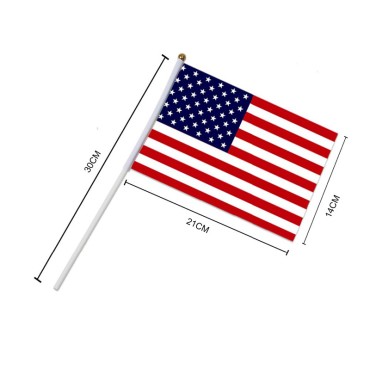 American Independence Day Exquisite Hand Signal Flag Wholesale Wooden Plastic Polyester flags