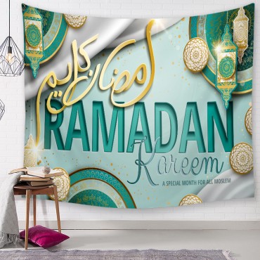 150*130cm Eid Mubarak Living Room decoration Wall Tapestry Hanging Ramadan Eid Mubarak Background