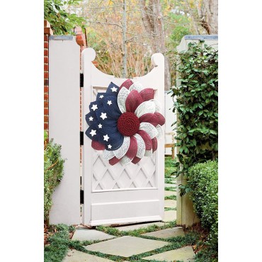 Decoration Independence Day Wreath Hanging on Door American National Flag Red White Blue Star Garland