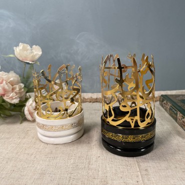 Arab Eid mubarak candle holder Ramadan aromatherapy furnace candlestick electroplated gold set home decoration