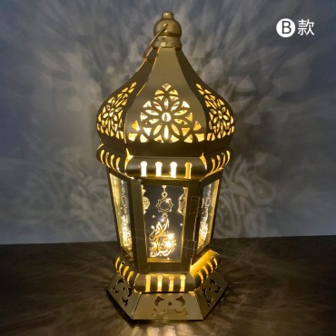 Islamic Eid Home Decoration Ramadan Mini Lantern Light EID Mubarak Table Lights Lamp for Muslim Decorations