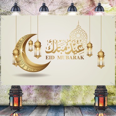 Islamic Ramadan Tapestry Decoration Cloth Muslim Wall Background Cloth Eid Moon Print Hanging Cloth For Bedroom Decorations