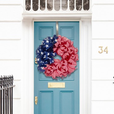 Home Decoration Independence Day Wreath Hanging on Door Cloth Festival Garland Decorations