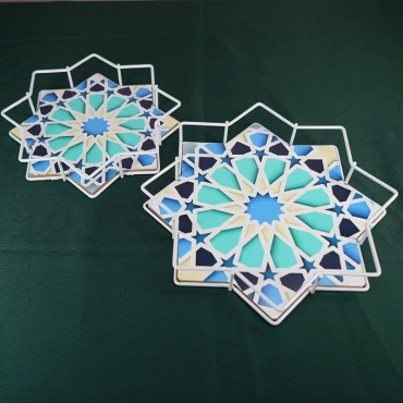 Hot Sale 2pcs/set Eid Mubarak Decor Ramadan Tray Eid Ai Adha Party Decor Ramadan Mubarak Party Eid Mubarak Octagon Tray Dessert