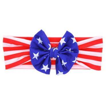 New Design 4th Of July American Flag Style Headband Independence Day Kids Elastic Hairbands