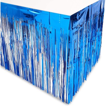 Red White Blue Metallic Plastic Fringe Table Skirt Independence Day Home Decoration for Party decor