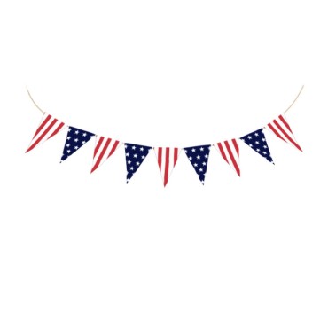 Wholesale Independence Day Decoration Set Party Supplies Hanging Paper Fans Swirls Star Confetti Flag Banner Pull Flag Kit