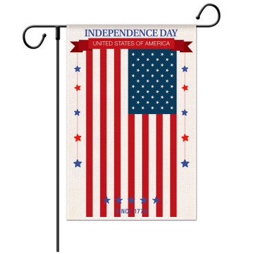 Creative New Design American Independence Day Decorative Flag Sloid Durable Colorful flags for Garden Decoration