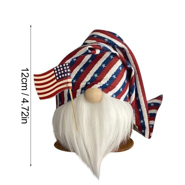 Wholesale Creative Independence Day doll Festival Home Decor Toy Beautiful Cute  No-face Old Dwarf Dolls Printing American Flag