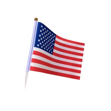 American Independence Day Exquisite Hand Signal Flag Wholesale Wooden Plastic Polyester flags