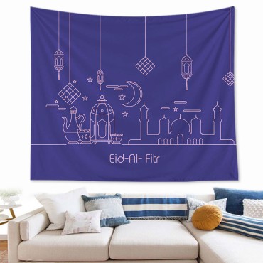 73*95cm Ramadan thin Background Decoration Eid Mubarak Decoration Islamic Muslim Party Wall Tapestry Cloth