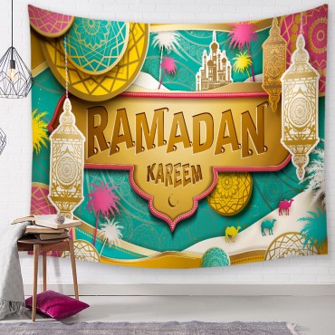 150*130cm Eid Mubarak Living Room decoration Wall Tapestry Hanging Ramadan Eid Mubarak Background