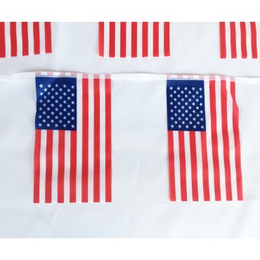 New Design Polyester Fabric Bunting Decorative US Independence Day National flag for Party Decorations