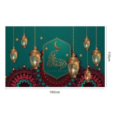 Islamic Ramadan Tapestry Decoration Cloth Muslim Wall Background Cloth Eid Moon Print Hanging Cloth For Bedroom Decorations