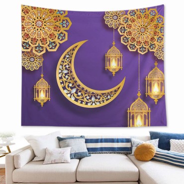 73*95cm Ramadan thin Background Decoration Eid Mubarak Decoration Islamic Muslim Party Wall Tapestry Cloth