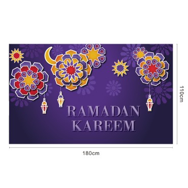 Islamic Ramadan Tapestry Decoration Cloth Muslim Wall Background Cloth Eid Moon Print Hanging Cloth For Bedroom Decorations