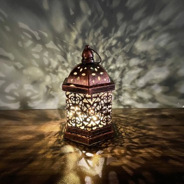 Eid Mubarak Iron Wind Lamp Ramadan Kreem Decoration Led Eid Decorative Light For Home Muslim Arab Hanging Ramadan Lantern