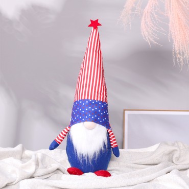 American Independence Day Flag Design Dwarf Gnome Faceless Doll Decoration Independence Day Plush Old Man Doll