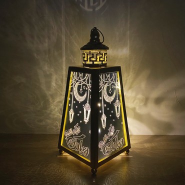 Iron Lamp decorations  Eid Mubarak Ramadan Lamp Eid Festival  Eid Mubarak  LED Light