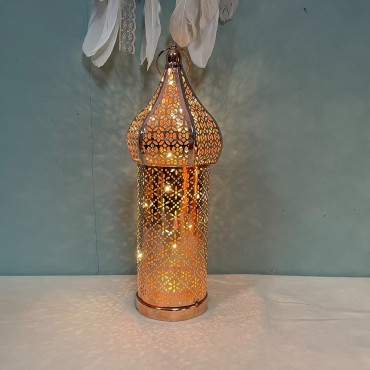 Eid Mubarak White Hollow Led Wind Lamp Iron Art Lamp Ornaments Decorations Party Supplies Ramadan Kareem Lanterns