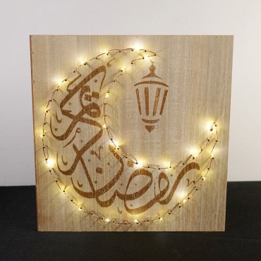 Eid Mubarak Muslim Festival Decorated Led Lights Combination Wall Candlestick  Ramadan Kreem Night Lamp Night Lights