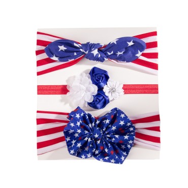 Independence Day Headband Three-piece set For Children Decorations rabbit ears butterfly Hairband