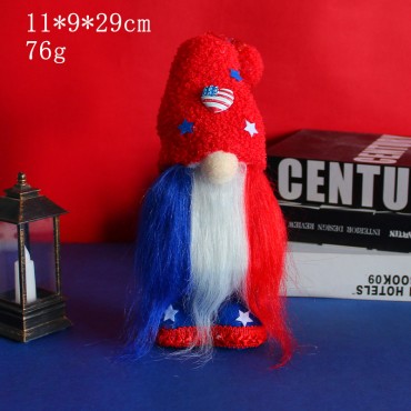 New Design Independence Day Decorative Dolls  Forest Mustache  Old Dwarf Doll No-face Toy  Decorations for Festival Gift