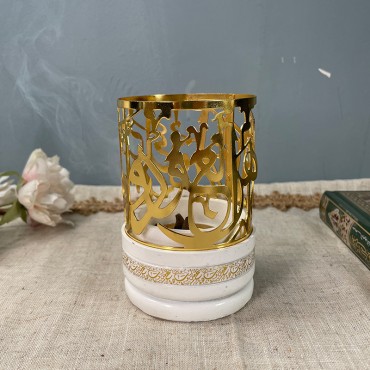 Arab Eid mubarak candle holder Ramadan aromatherapy furnace candlestick electroplated gold set home decoration