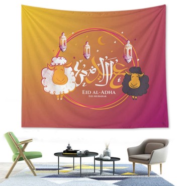 73*95cm Living Room decoration Wall Tapestry   Fireplace Hanging Eid Mubarak Backdrop Wall Tapestry