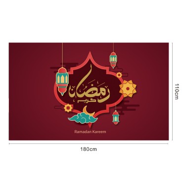 Islamic Ramadan Tapestry Decoration Cloth Muslim Wall Background Cloth Eid Moon Print Hanging Cloth For Bedroom Decorations