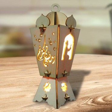 arabic ramadan wind lantern festival eid decorations glowing decorations wooden pendulum