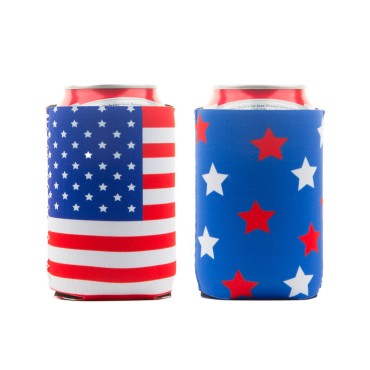 Factory Direct Independence Day Wine Bottle Cover Keep Warm Ring-pull can cover for Party Decor