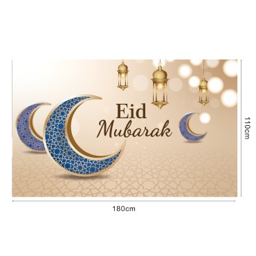 Islamic Ramadan Tapestry Decoration Cloth Muslim Wall Background Cloth Eid Moon Print Hanging Cloth For Bedroom Decorations