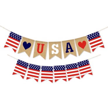 USA Independence Day Party Banners USA Holiday Pull Flag Hangers For Indoor And Outdoor Decoration