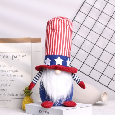 American Independence Day Doll Decorations with National Flag Faceless dolls Old Man Rudolph Toy Decoration