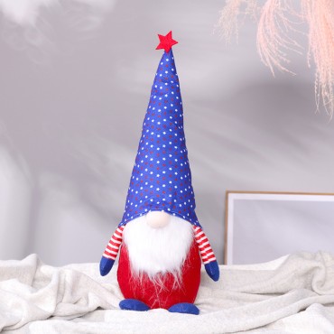 American Independence Day Flag Design Dwarf Gnome Faceless Doll Decoration Independence Day Plush Old Man Doll