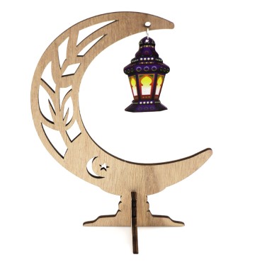 Eid Mubarak Party  wooden lantern craft  Ornaments  Eid Festival Muslims Islamic Wooden moon Table Decoration