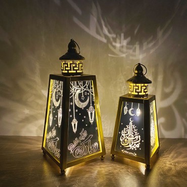 Iron Lamp decorations  Eid Mubarak Ramadan Lamp Eid Festival  Eid Mubarak  LED Light