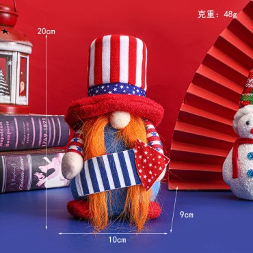 Independence Day Decorative Doll No-face Long Short Leg Kids Toy Cute Round Hat Old Dwarf Dolls Household Decorations